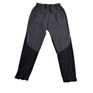 Asics Mens Athletic Pants S Gray/Black Polyester & Spandex